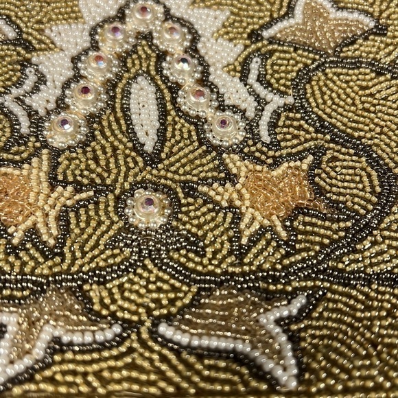 Vintage Beaded and Leather Long Clutch Bag Wallet - Picture 6 of 15